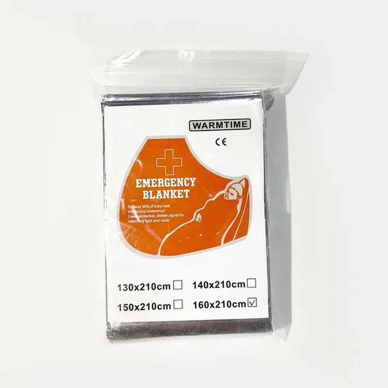 Outdoor Survival Emergency Blanket Waterproof Emergency Blanket Survival Rescue Blanket Camping Equipment Thermal Heat First Aid Rescue Military Emergency Blanket Travel Accessories